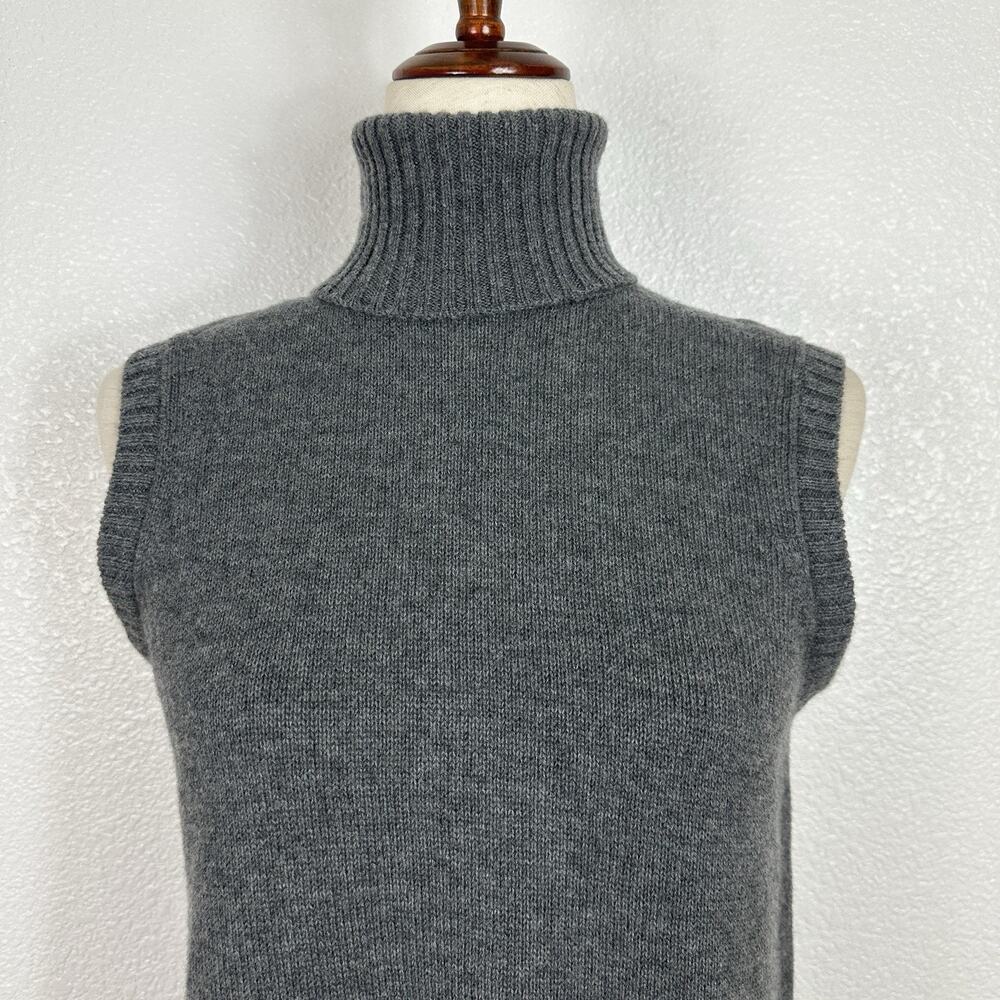 Akris Punto Top Women 6 US Grey Wool Cashmere Turtleneck Sleeveless Minimalist - Picture 4 of 14